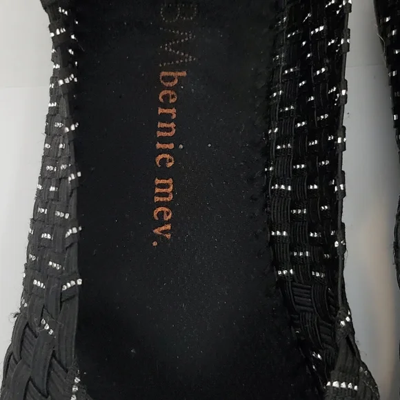 Bernie Mev Black and Silver Flat Size 38 - Picture 2 of 11